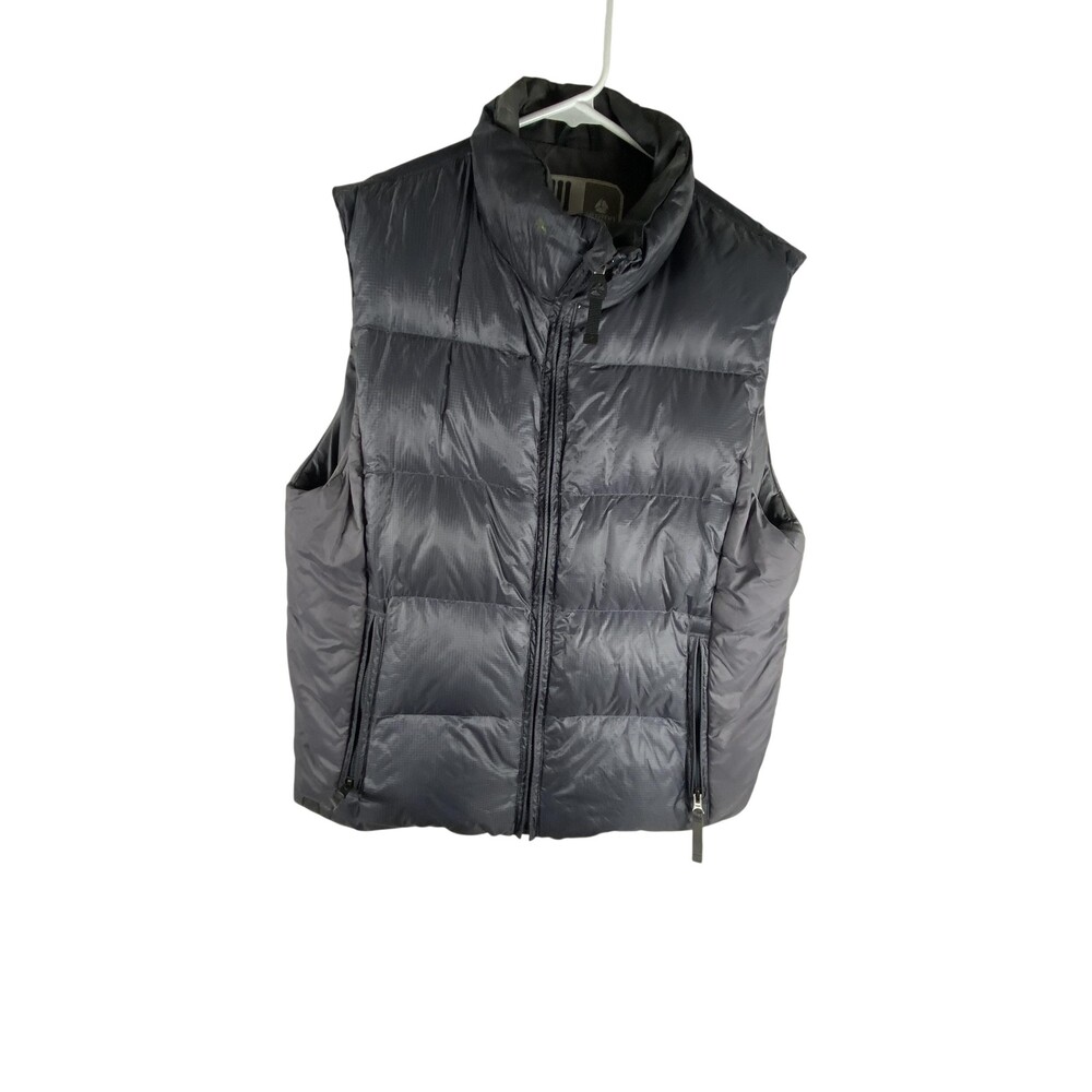 Burton Lava Down Puffer Vest Womens Medium Gray Quilted Zip Pockets Ski Outdoor